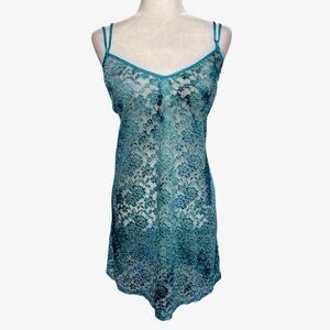 90s Y2K Mermaid Burnout Lace Slip Dress Chemise